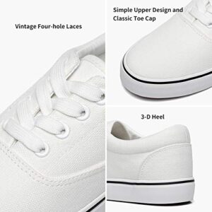 yageyan Mens Low Top Canvas Shoes Lace-up Fashion Canvas Sneakers Casual Shoes for Men Black and White(White,11)