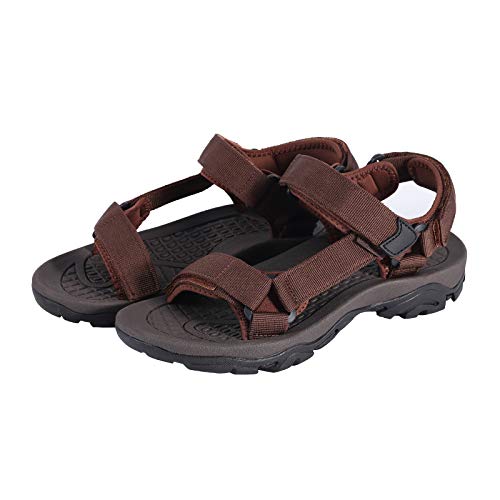 COLGO Men's Sport Sandals Comfort Classic Athletic Hiking Sandals with Arch Support Outdoor Wading Beach Water Shoes(8 M US, Brown)