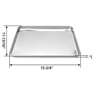 QWORK Stainless Steel Surgical Tray, for Medical Instruments, Tattoo, Surgical Supplies, 15 3/4"×11-13/16"×1", Flat Bottom Tray