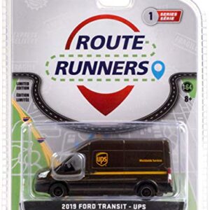 Greenlight 53010-E Route Runners Series 1-2019 Transit LWB High Roof - United Parcel Service (UPS) Worldwide Services 1/64 Scale