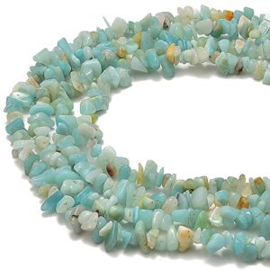 pltbeads 5-8mm natral healing gemstone waist bracelets necklace kit irregular stone diy crafts design jewelry making 1 strand per bag approxi 34 inch (amazonite chips)