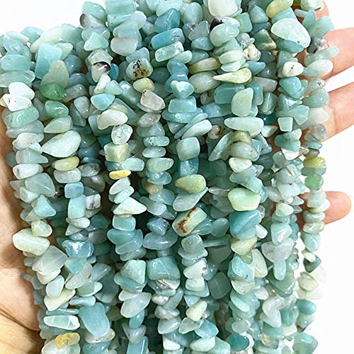 PLTbeads 5-8mm Natral Healing Gemstone Waist Bracelets Necklace Kit Irregular Stone DIY Crafts Design Jewelry Making 1 Strand per Bag Approxi 34 inch (Amazonite Chips)