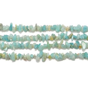 PLTbeads 5-8mm Natral Healing Gemstone Waist Bracelets Necklace Kit Irregular Stone DIY Crafts Design Jewelry Making 1 Strand per Bag Approxi 34 inch (Amazonite Chips)