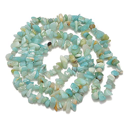 PLTbeads 5-8mm Natral Healing Gemstone Waist Bracelets Necklace Kit Irregular Stone DIY Crafts Design Jewelry Making 1 Strand per Bag Approxi 34 inch (Amazonite Chips)