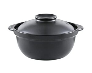 premium ceramic black casserole clay pot with lid,for cooking hot pot dolsot bibimbap and soup