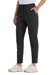willit women's golf travel pants lounge sweatpants 7/8 athletic pants quick dry on the fly pants black m