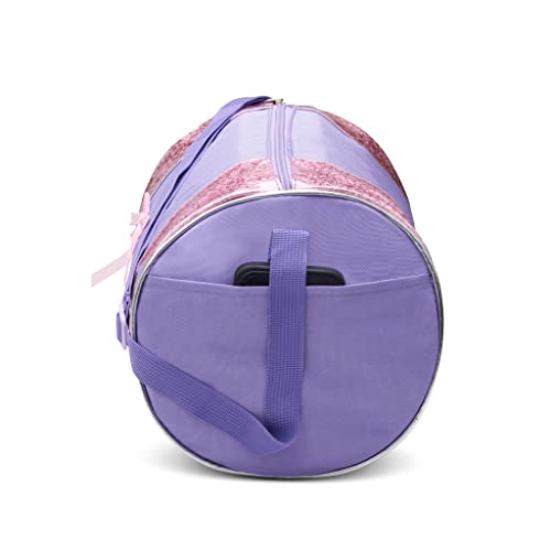 Water-resistance Dance Ballet Slippers Duffel Bag, Kids Travel Bag with Adjustable Carry On Pouch, Dance Accessories For Girls, Teens (Purple/Pink)