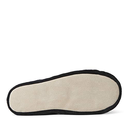 Dearfoams womens Layla Ballerina Slipper, Black, Large US