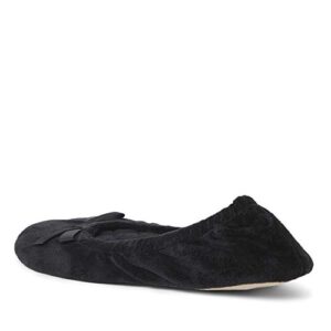 Dearfoams womens Layla Ballerina Slipper, Black, Large US