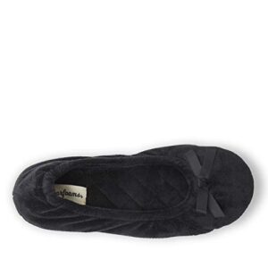 Dearfoams womens Layla Ballerina Slipper, Black, Large US