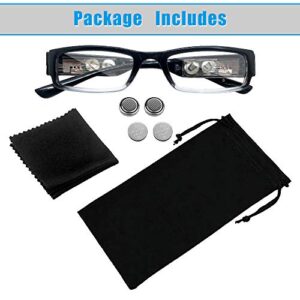 DuanMei Reading Glasses with Light Magnifying Glasses with Light Led Magnifier Eyeglasses Nighttime Reader Frame Eyewear