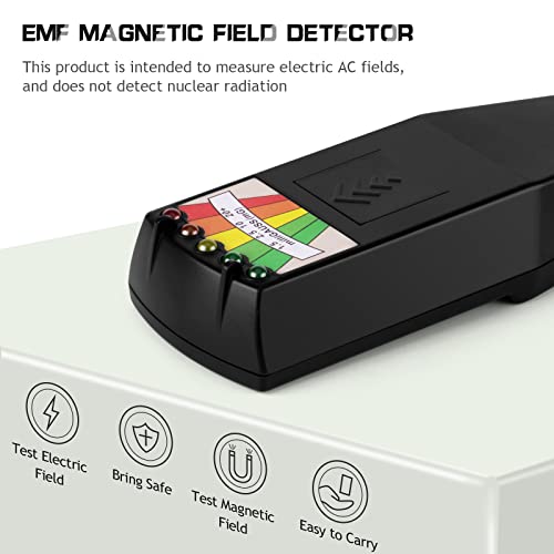 color tree Handheld LED EMF Magnetic Field Ghost Hunting Detector Electromagnetic Paranormal Equipment Tester 50Hz-20,000Hz Black