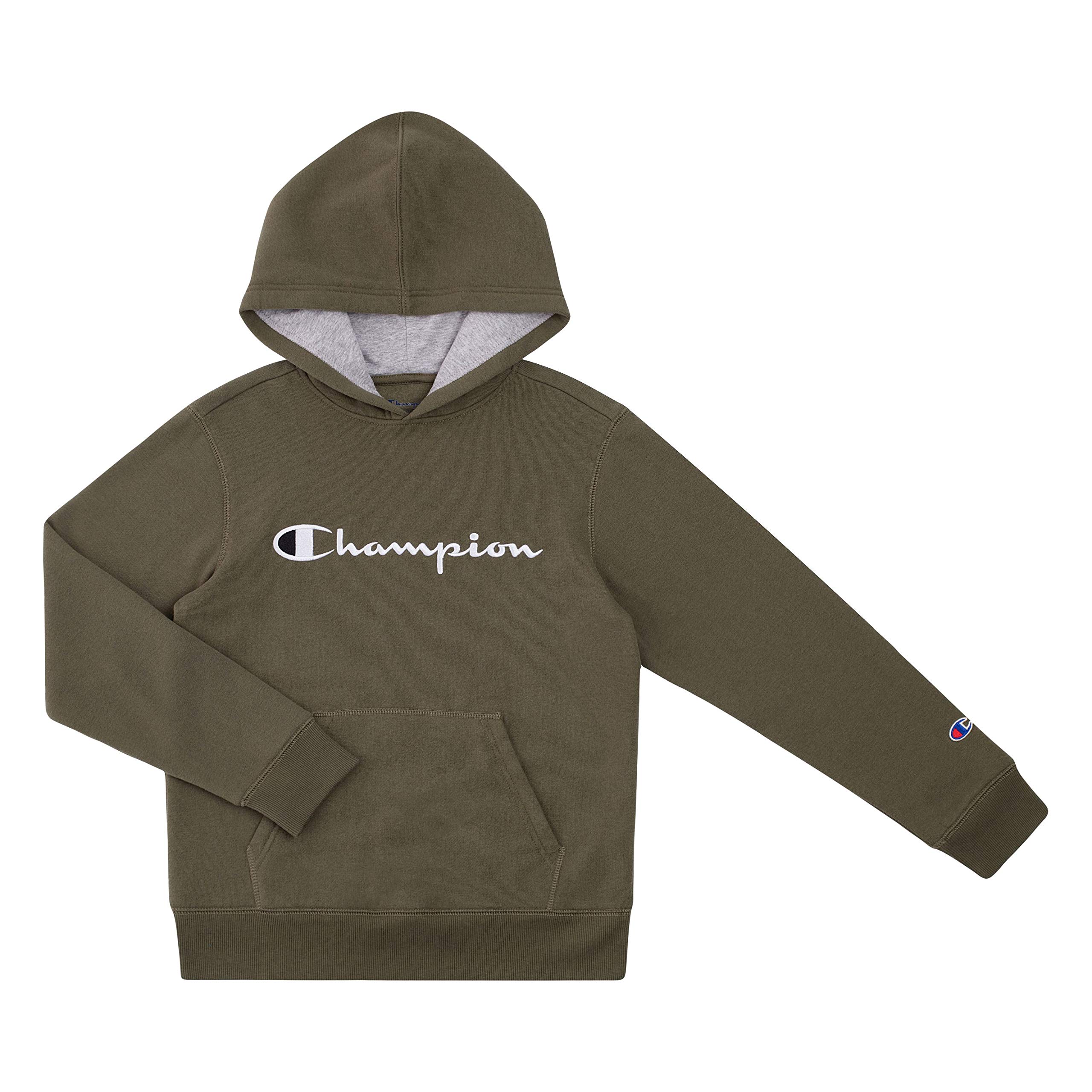 Champion Kids Clothes Sweatshirts Youth Heritage Fleece Pull On Hoody Sweatshirt with Hood (Medium, Cargo Olive)