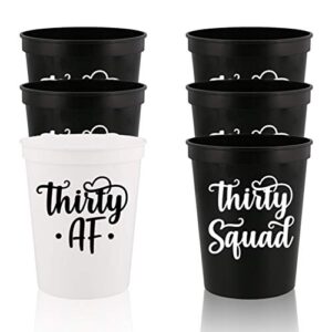 veracco thirty af thirty squad 30 years old stadium party cup 30th party favors decoration funny birthday gag gifts for him her thirty and fabulous (white/black, 12)