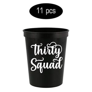 Veracco Thirty AF Thirty Squad 30 Years Old Stadium Party Cup 30th Party Favors Decoration Funny Birthday Gag Gifts For Him Her Thirty And Fabulous (White/Black, 12)