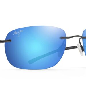 Maui Jim Men's and Women's Nanea Polarized Rimless Sunglasses, Gunmetal/Blue Hawaii, Medium