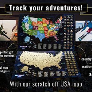 Scratch off map USA with List of TOP sport venues Bucketlist USA National Parks 16x24 Travel map, Premium gift, US map, United states Scratch off map wall poster Push pin map Usa