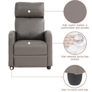 FDW Recliner Chair for Living Room Reading Chair Recliner Sofa Winback Chair Single Sofa Home Theater Seating Modern Reclining Chair Easy Lounge with PU Leather Padded Seat Backrest