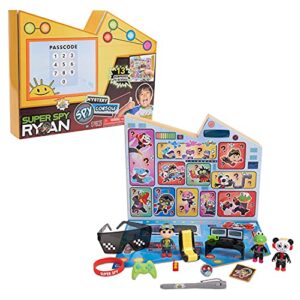 ryan's world super spy ryan golden console, 13 surprises inside, kids toys for ages 3 up by just play
