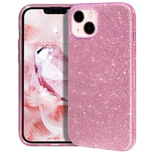 mateprox iphone 13 mini case,iphone 12 mini cases bling sparkle cute girls women protective cases for iphone 13 mini/iphone 12 mini (pink)