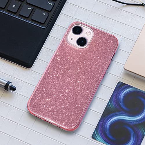 MATEPROX iPhone 13 Mini case,iPhone 12 Mini Cases Bling Sparkle Cute Girls Women Protective Cases for iPhone 13 Mini/iPhone 12 Mini (Pink)