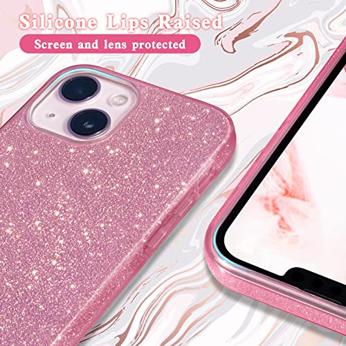 MATEPROX iPhone 13 Mini case,iPhone 12 Mini Cases Bling Sparkle Cute Girls Women Protective Cases for iPhone 13 Mini/iPhone 12 Mini (Pink)