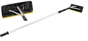 happygrill 21 feet adjustable roof snow rake with large blade telescoping scratch-free roof snow removal tool
