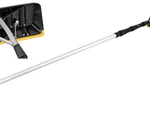 HAPPYGRILL 21 Feet Adjustable Roof Snow Rake with Large Blade Telescoping Scratch-Free Roof Snow Removal Tool