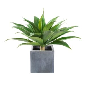 velener artificial plant outdoor agave - large size uv resistant fake agave planter for indoor and outdoor decor, emerald green aesthetic appeal faux agave of home, room, garden, and yard (28 inch)