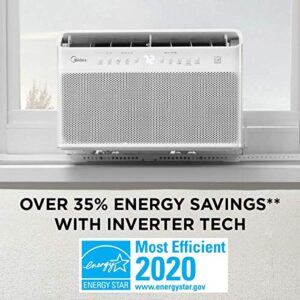 Midea U Inverter Window Air Conditioner 8,000BTU, The First U-Shaped AC with Open Window Flexibility, Robust Installation,Extreme Quiet, 35% Energy Saving, WiFi,Alexa,Remote, Bracket Included (Renewed)