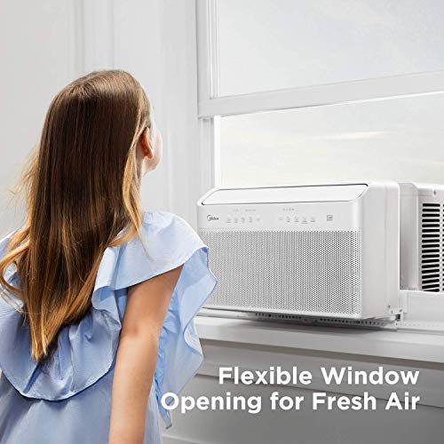 Midea U Inverter Window Air Conditioner 8,000BTU, The First U-Shaped AC with Open Window Flexibility, Robust Installation,Extreme Quiet, 35% Energy Saving, WiFi,Alexa,Remote, Bracket Included (Renewed)