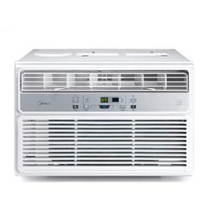 midea easycool window air conditioner - cooling, dehumidifier, fan with remote control - 6,000 btu, rooms up to 250 sq. ft. (maw06r1bwt model) (renewed)