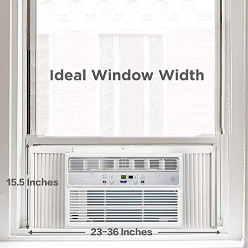 MIDEA EasyCool Window Air Conditioner - Cooling, Dehumidifier, Fan with remote control - 6,000 BTU, Rooms up to 250 Sq. Ft. (MAW06R1BWT Model) (Renewed)