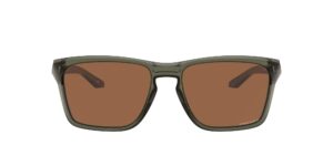 oakley men's oo9448 sylas rectangular sunglasses, olive ink/prizm tungsten, 57 mm