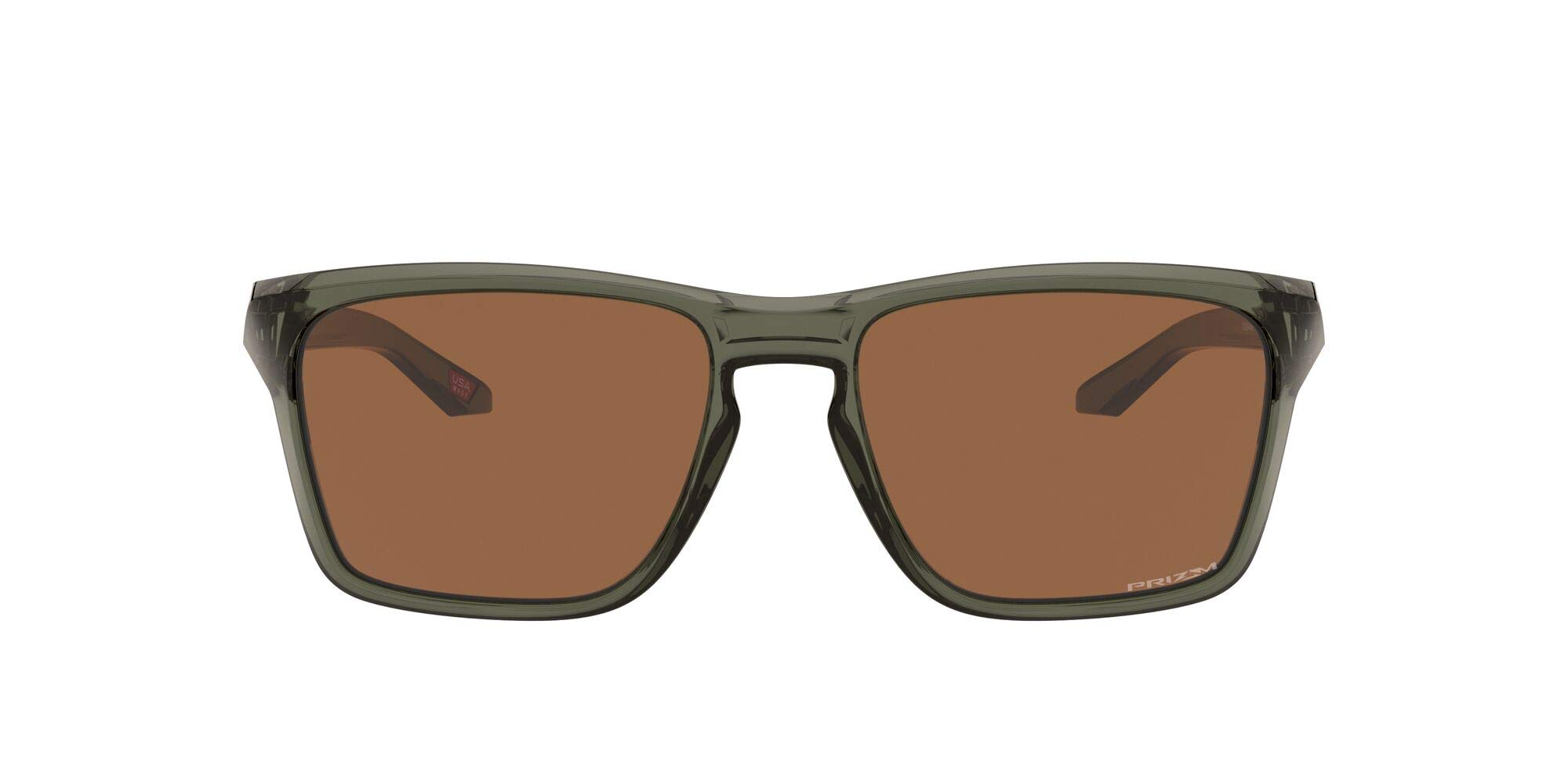 Oakley Men's OO9448 Sylas Rectangular Sunglasses, Olive Ink/Prizm Tungsten, 57 mm