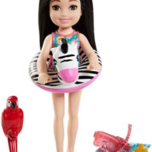 Barbie and Chelsea The Lost Birthday Playset with Chelsea Doll (Brunette, 6-in), Jungle Pet, Floatie and Accessories, Gift for 3 to 7 Year Olds