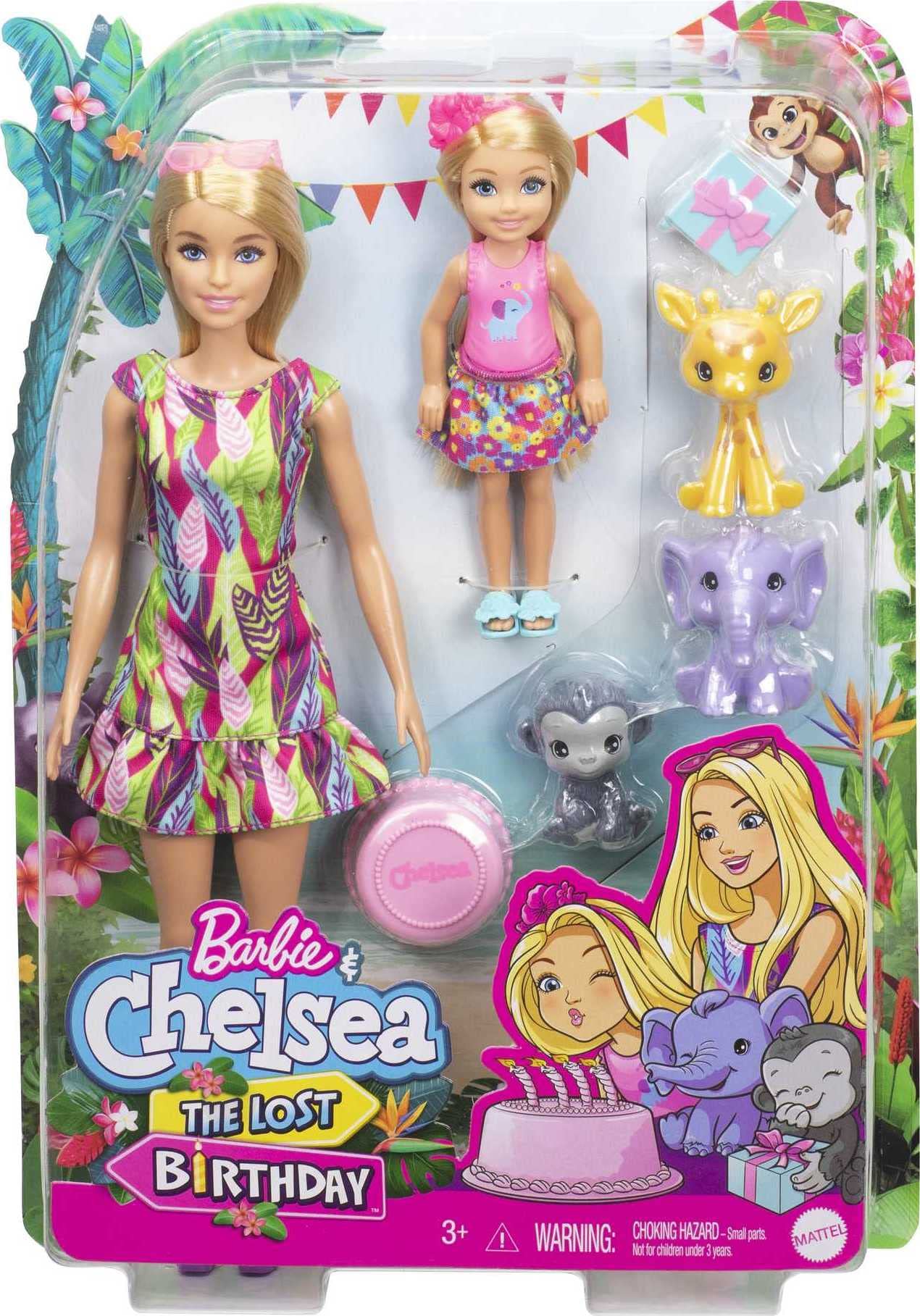 Barbie and Chelsea The Lost Birthday Playset with Barbie & Chelsea Dolls, 3 Pets & Accessories, Gift for 3 to 7 Year Olds