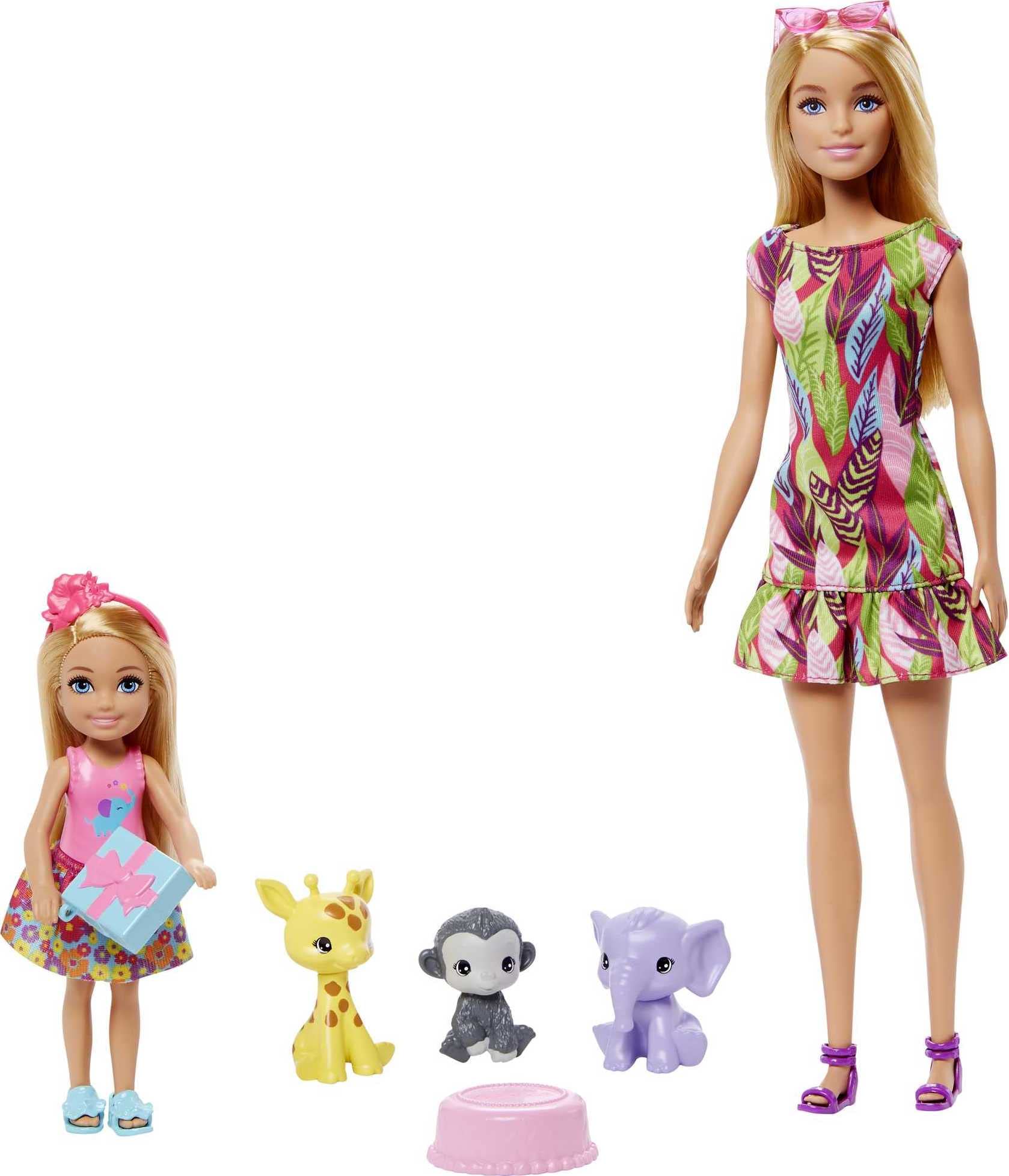 Barbie and Chelsea The Lost Birthday Playset with Barbie & Chelsea Dolls, 3 Pets & Accessories, Gift for 3 to 7 Year Olds