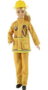 barbie careers doll & playset, firefighter playset with blonde fashion doll, 1 puppy figure, furniture & accessories (amazon exclusive)
