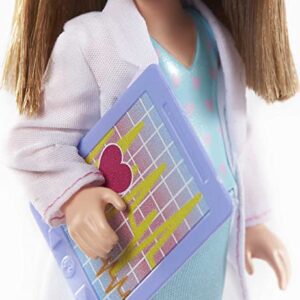 Barbie Chelsea Can Be Playset with Brunette Chelsea Doctor Doll (6-in), Clipboard, EKG Reader, Band-aid Stickers,2 Medical Tools, Teddy Bear, Great Gift for Ages 3 Years Old & Up