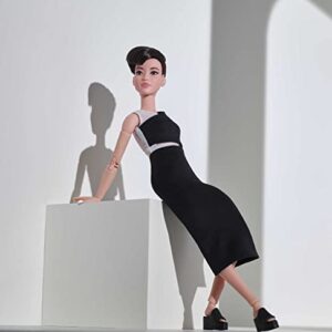 Barbie Signature Barbie Looks Doll (Petite, Brunette Pixie Cut) Fully Posable Fashion Doll Wearing Black Midi Skirt and Top, Gift for Collectors