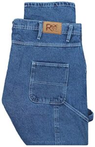 rocxl big & tall men's carpenter jeans (medium blue, 56 x 32)