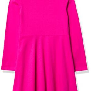 The Children's Place Girls' and Toddler Solid Long Sleeve Skater Dress, Aurora Pink Single, X-Small