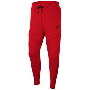nike mens sportswear tech fleece jogger, university red/black, medium