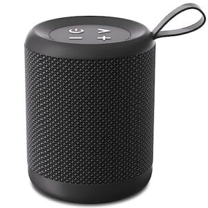 megatek portable bluetooth speaker, loud hd sound and well-defined bass, ipx5 waterproof, up to 10 hours of play, aux input, wireless speaker with clip for home, outdoor and travel (black)