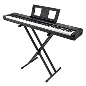 Starfavor 88 Key Digital Piano Beginner Electric Keyboard Full Size with Semi Weighted Keys Dual 30W Speakers SP-10 Bundle include Sustain Pedal, Power Supply, Stand, Piano Stickers