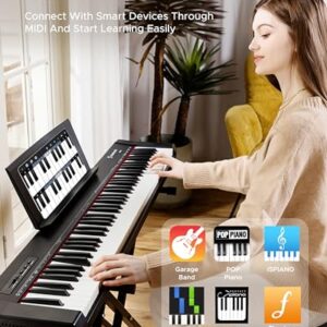 Starfavor 88 Key Digital Piano Beginner Electric Keyboard Full Size with Semi Weighted Keys Dual 30W Speakers SP-10 Bundle include Sustain Pedal, Power Supply, Stand, Piano Stickers