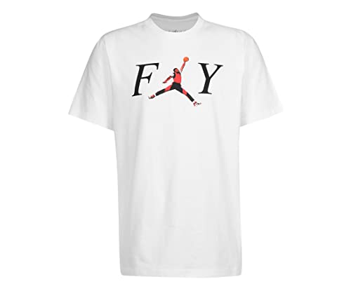 Jordan Fly Jumpman Mens Active Shirts & Tees Size L, Color: Elegant White/Hot Black-White