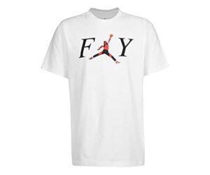 jordan fly jumpman mens active shirts & tees size l, color: elegant white/hot black-white