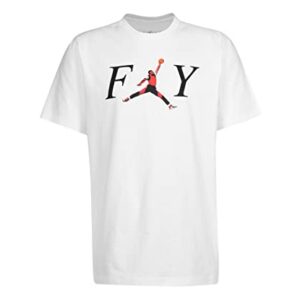 Jordan Fly Jumpman Mens Active Shirts & Tees Size L, Color: Elegant White/Hot Black-White